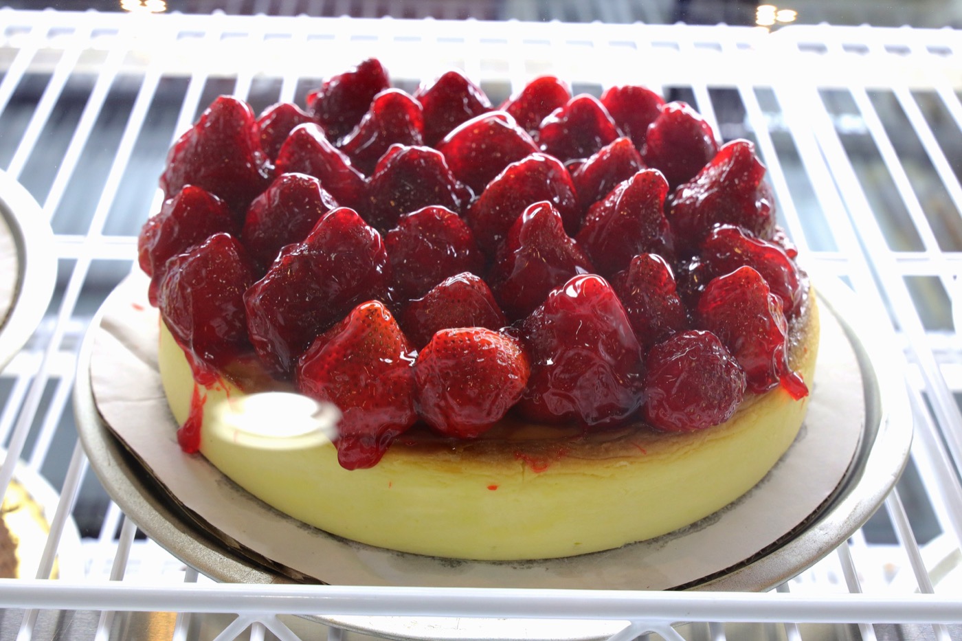 Strawberry-topped cheesecake dessert